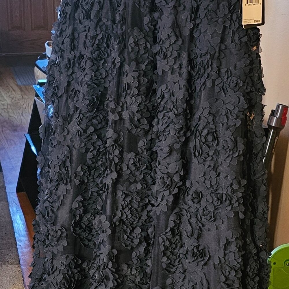 Adrianna Papell Floral Embroidered Illusion Gown - Picture 8 of 16